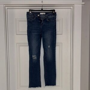 Classic Dark Blue Straight Leg Jeans